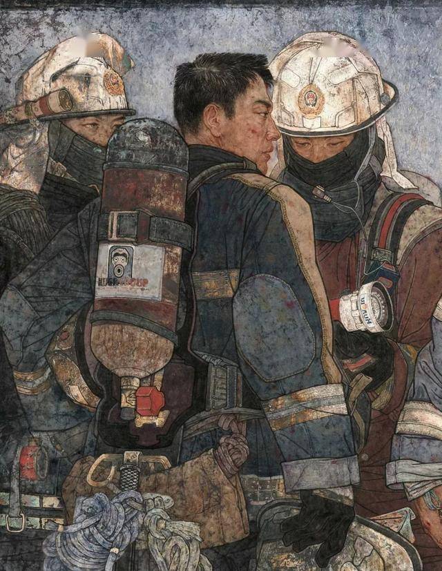 山东画家获美展国画唯一金奖,画出消防员的