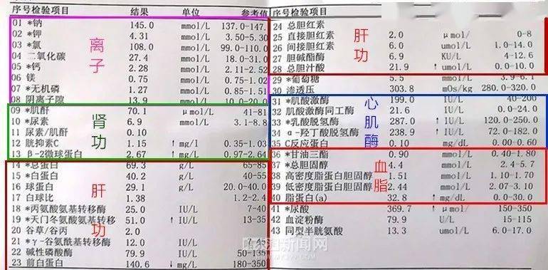 生化报告单也叫"大生化", 是一些项目的组合 我们常常听说验血做个"