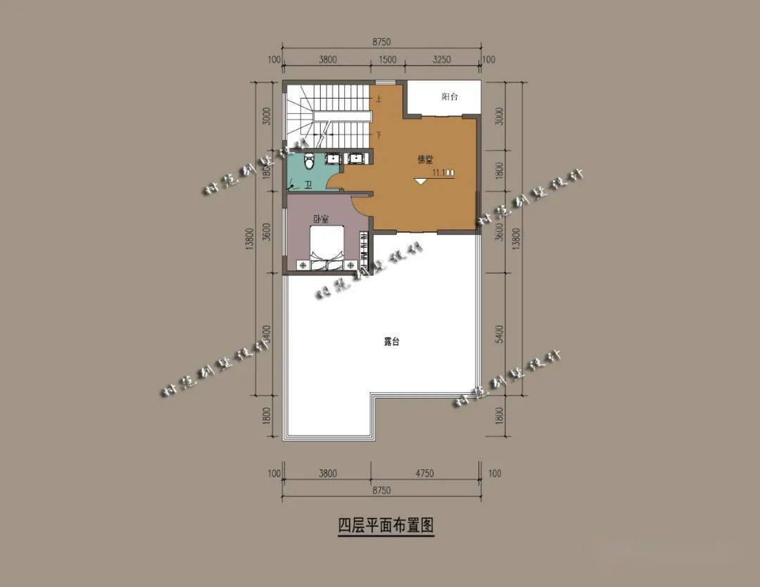 带佛堂8x13米三层半欧式别墅10室5厅适合农村自建