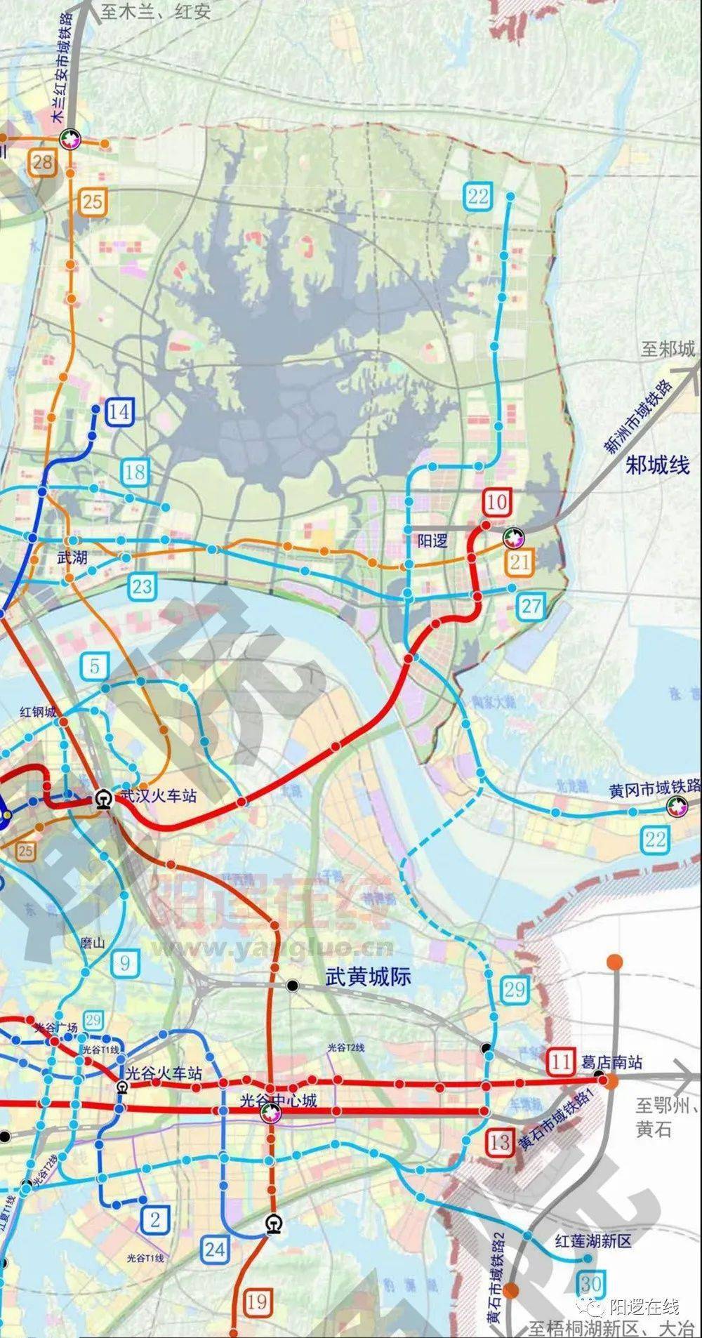 阳逻居民可乘地铁直达光谷两条地铁在武汉站实现换乘将与19号线共用变