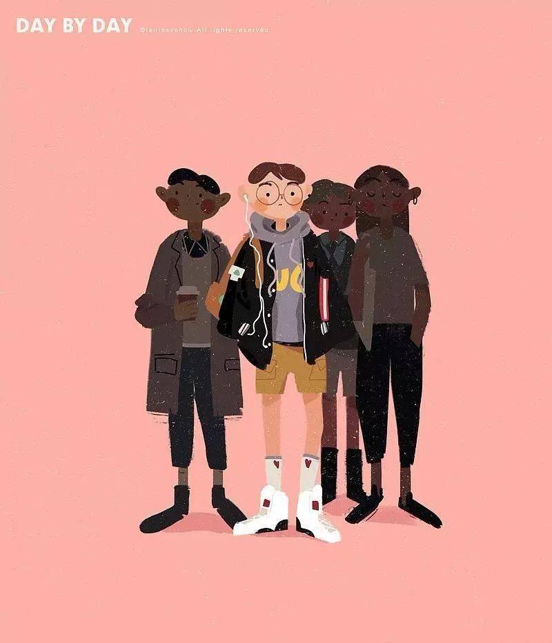 超人气小哥哥用插画描绘出一个人最舒心的状态,超暖心