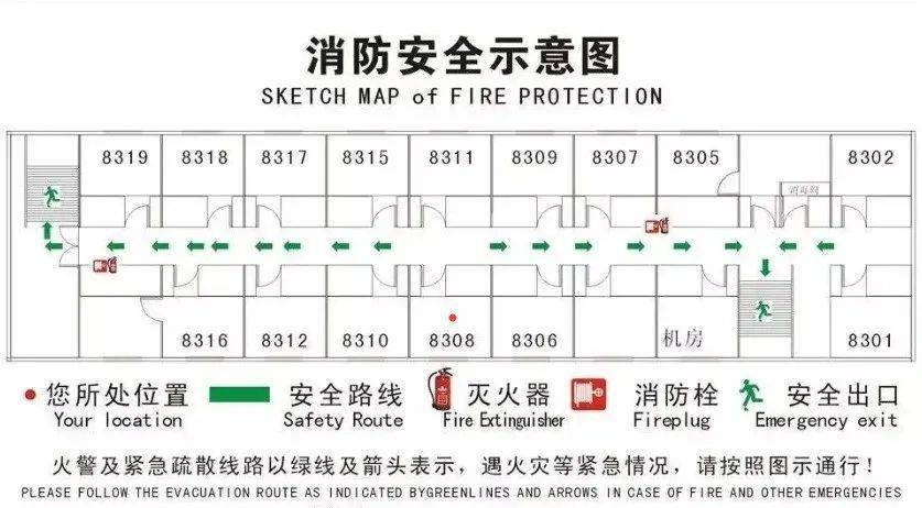 逃生线路平面图