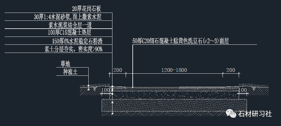 若干石材园路铺装方案cad详图(可下载)