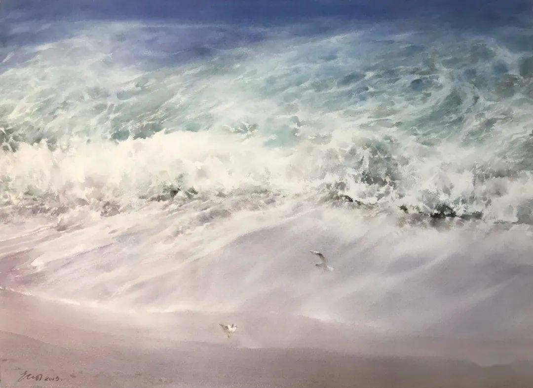 【微画廊】赵记同 大海,诗意和远方_水彩画
