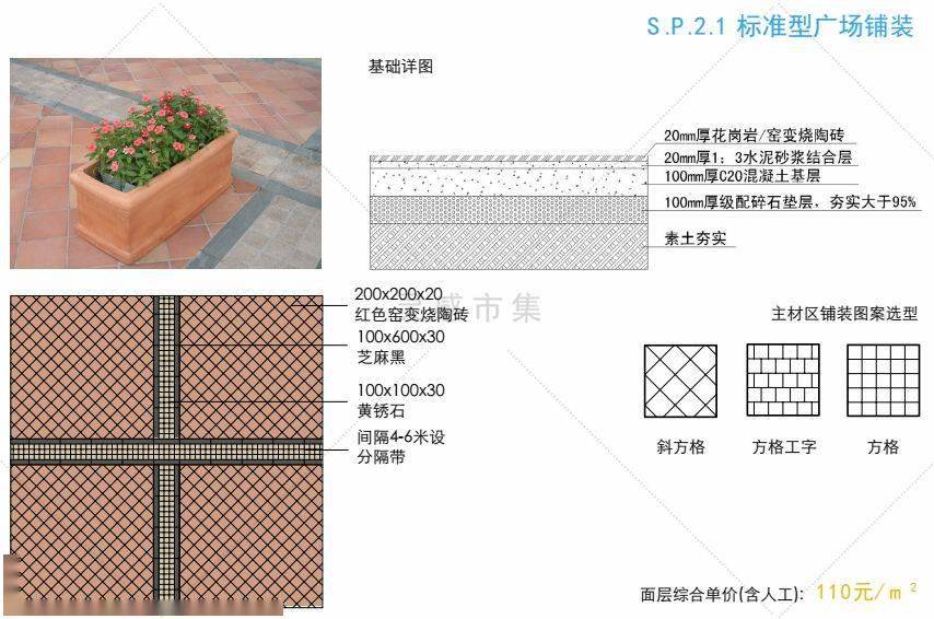 连砖块造型都是爱你的形状(附220种道路园路铺装详图图集)