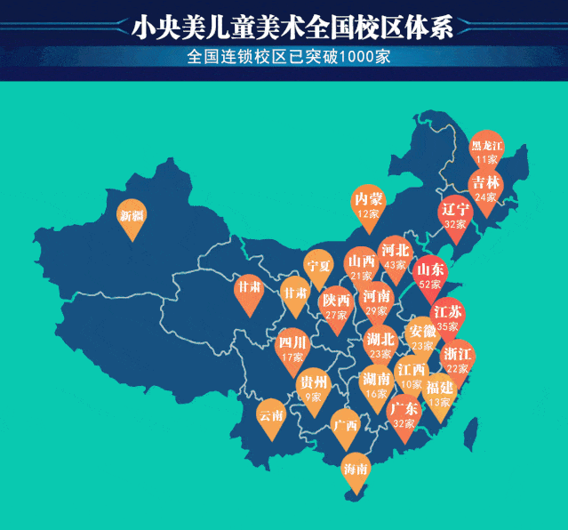小央美全国连锁学校已突破1200家,服务学员人数超过60万人,总部在