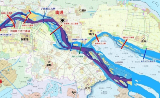 "海太过江通道"和"崇海过江通道"将分别位于海门城区的东西两侧.