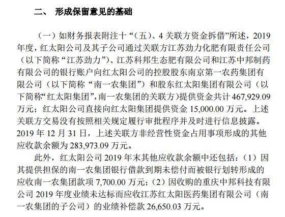 红太阳遭立案调查！年报被"非标"去年亏损