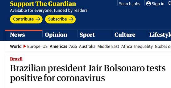 巴西|博索纳罗采访时自曝阳性，接着当着记者面摘下口罩：让你们看看我的脸，我很好