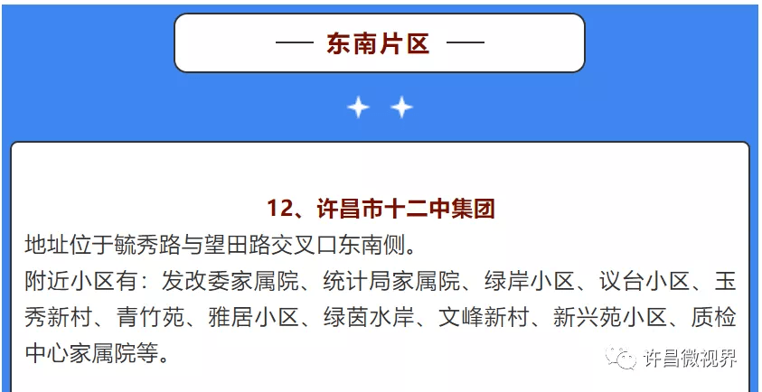 许昌市中心城区中学学区划分图