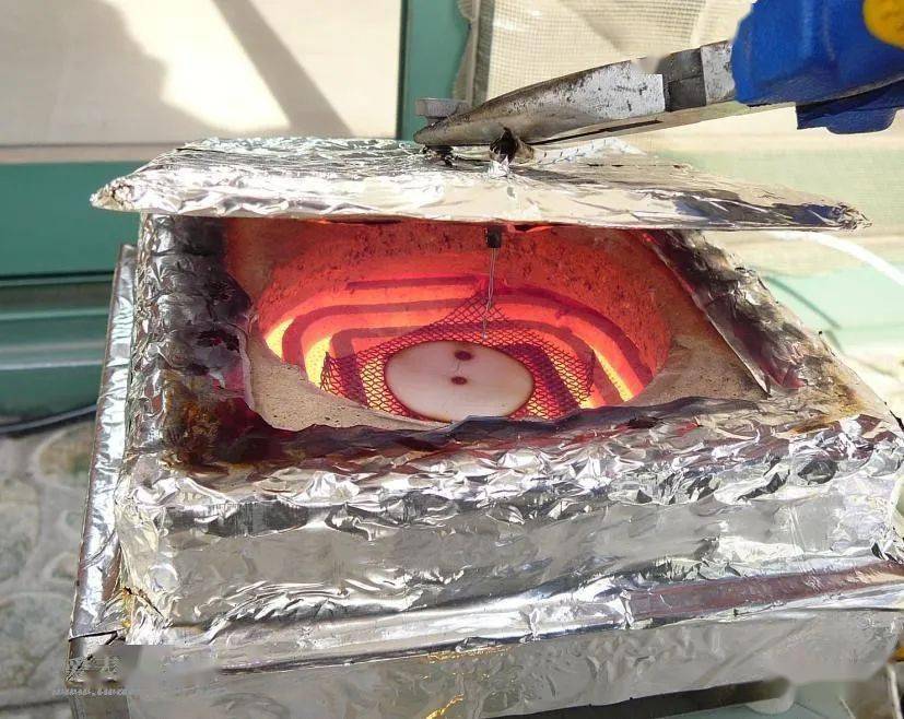 简易烤炉工作中