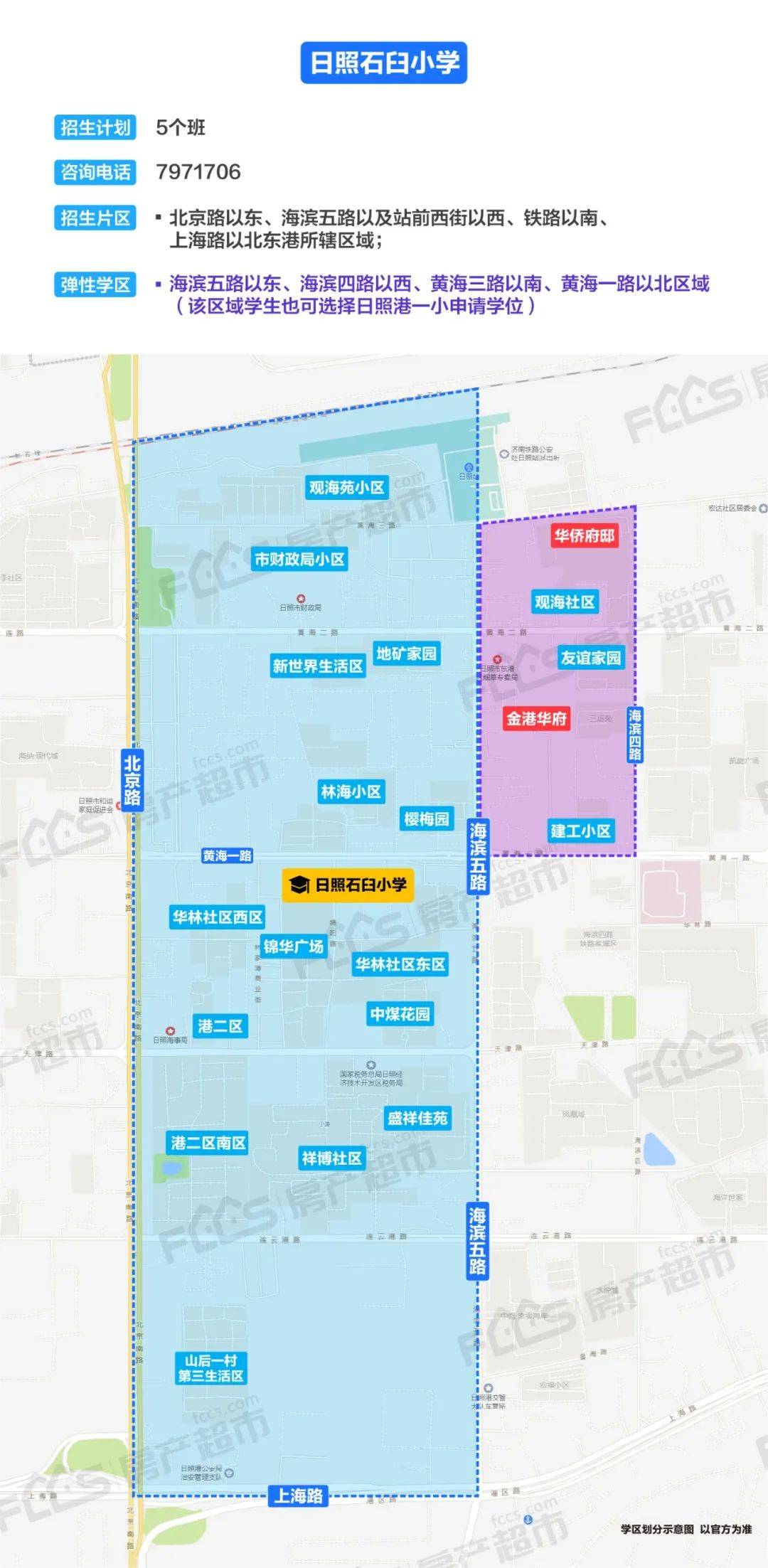 2020年日照市区最新学区划分图解!