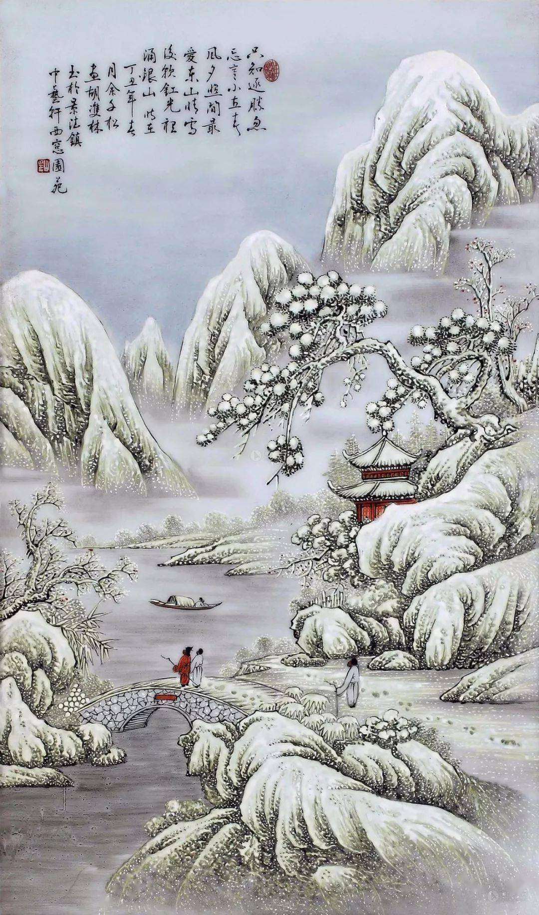 大自然的静谧画中雪景美如世外桃源