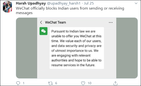 印媒：微信停止向印度用戶提供服務 國際 第3張