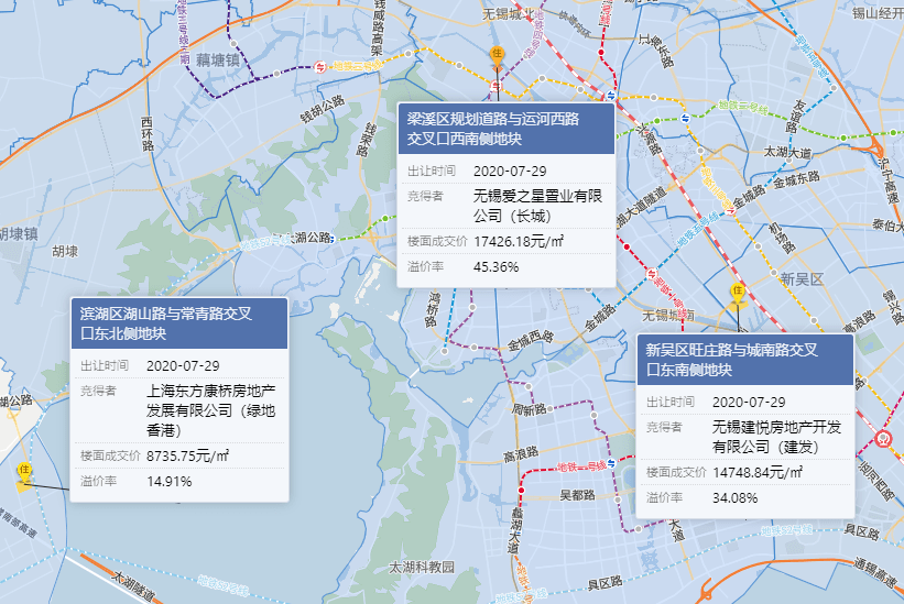 成交地块位置分布图(来源:好地大数据)