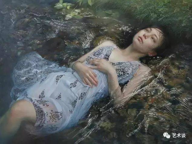 赏世界著名的女人体油画:水中芙蓉