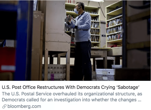 重组|共和党“粉丝”重组美国邮政局，或影响2020年大选结果？