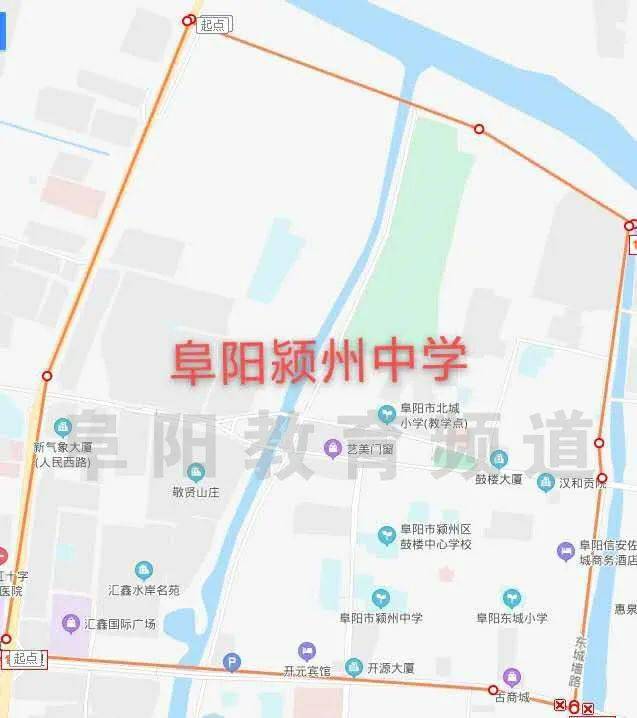 阜阳市第十八中学:东至沙河路接七里长沟向北接颍上北路,北至文峰路