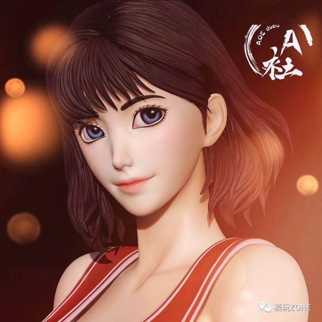 资讯】A.O.E工作室赤木晴子灌篮高手限量gk手办雕像_cm