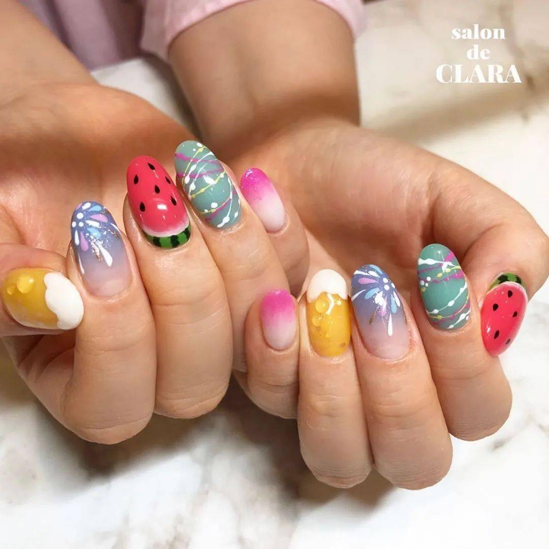 元素|每刻美丨50+例夏季美甲样板