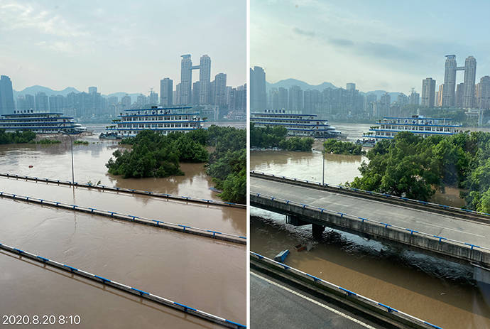 重庆的洪水退了近4米，但还是超保