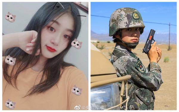 央广军事微博|女兵入伍前后对比照：有一种蜕变叫参军