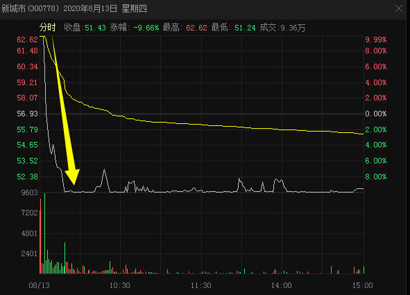 新城市|来了：创业板首只20%跌停个股现身！2个月暴涨176%行情就此终结？