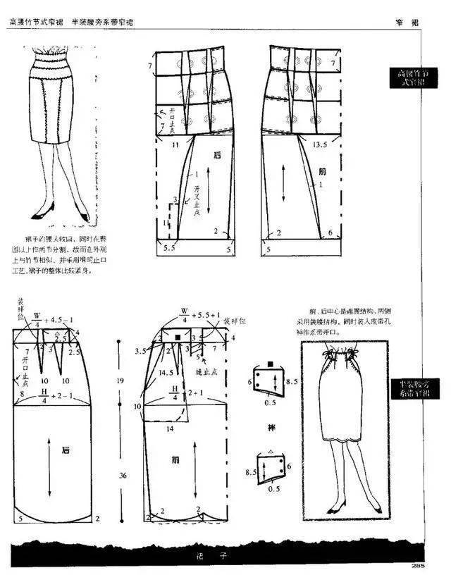 裙子的结构变化与应用60款变化半裙结构纸样合集
