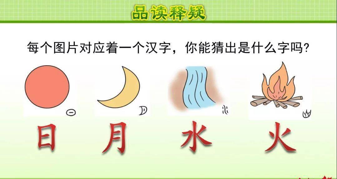 【微课堂】统编语文一年级（上）识字4《日月水火》图文讲解+知识点+教学视频+课文音频