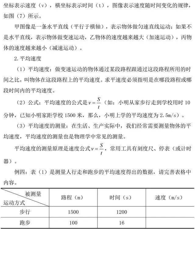 人教版初二上册物理第一章机械运动知识点汇总