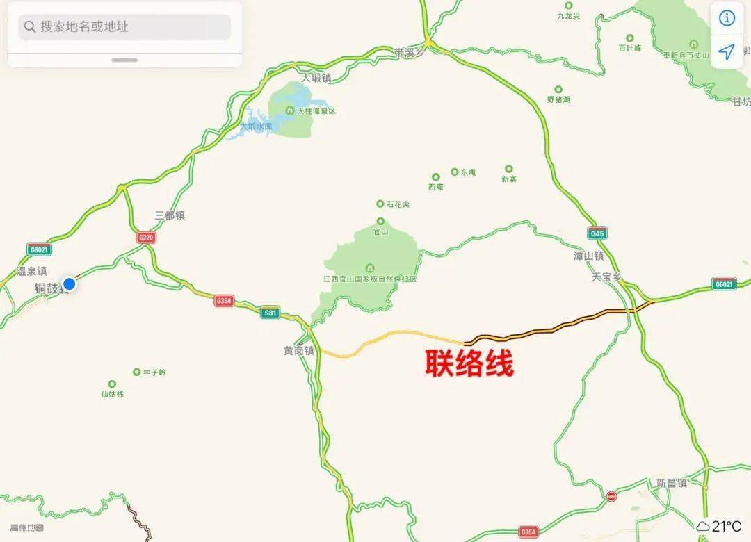 设置枢纽互通与南昌至铜鼓高速公路(昌铜桩号k110 984)相接,于ak1 187