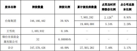 股东|台海核电控股股东所持8373万股股份将被司法拍卖
