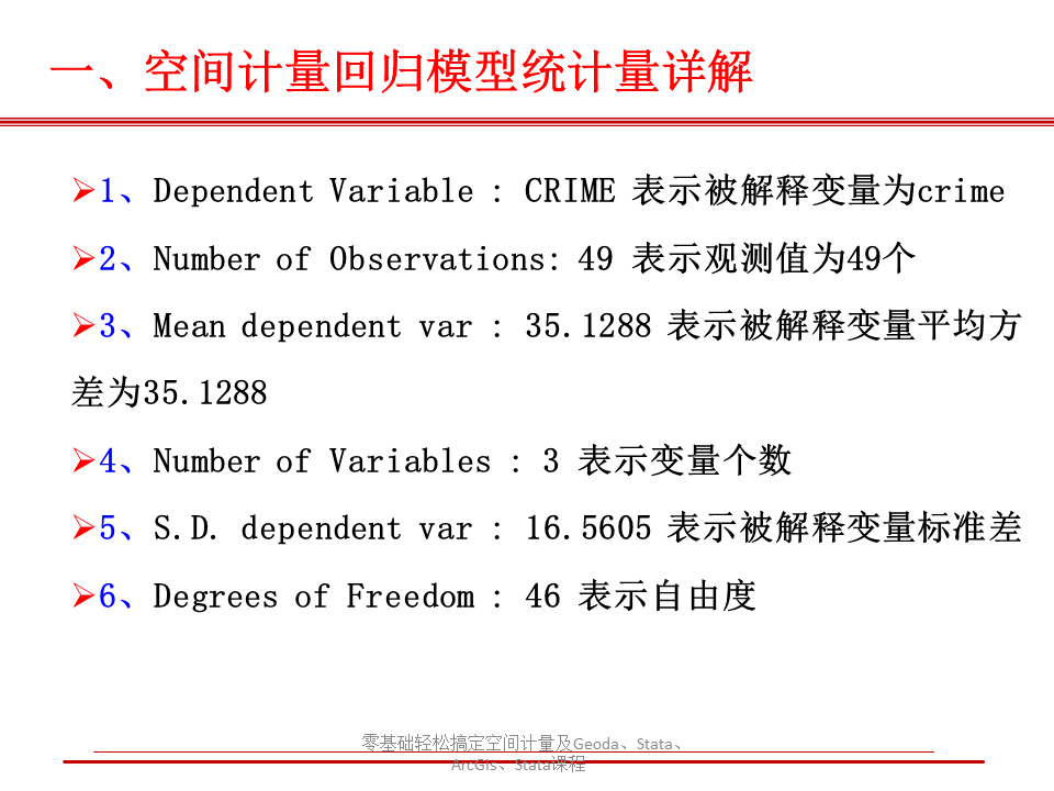 不可不知的33个横截面空间计量统计量