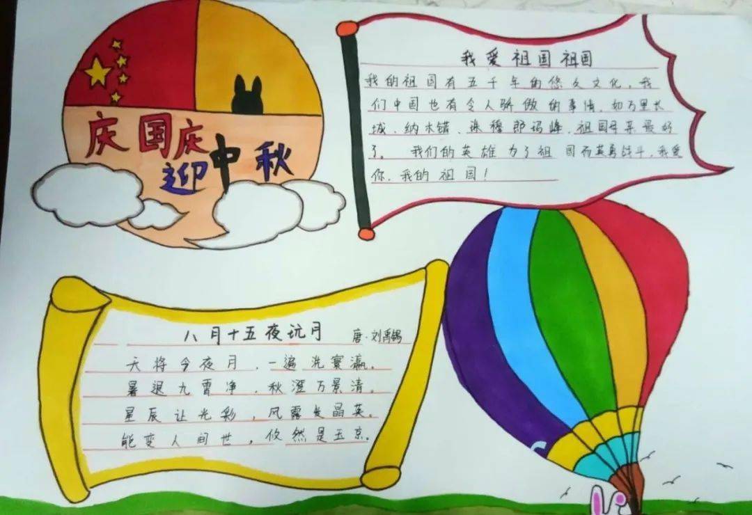 【最后一波啦】中秋国庆主题儿童画,手抄报,黑板报合集