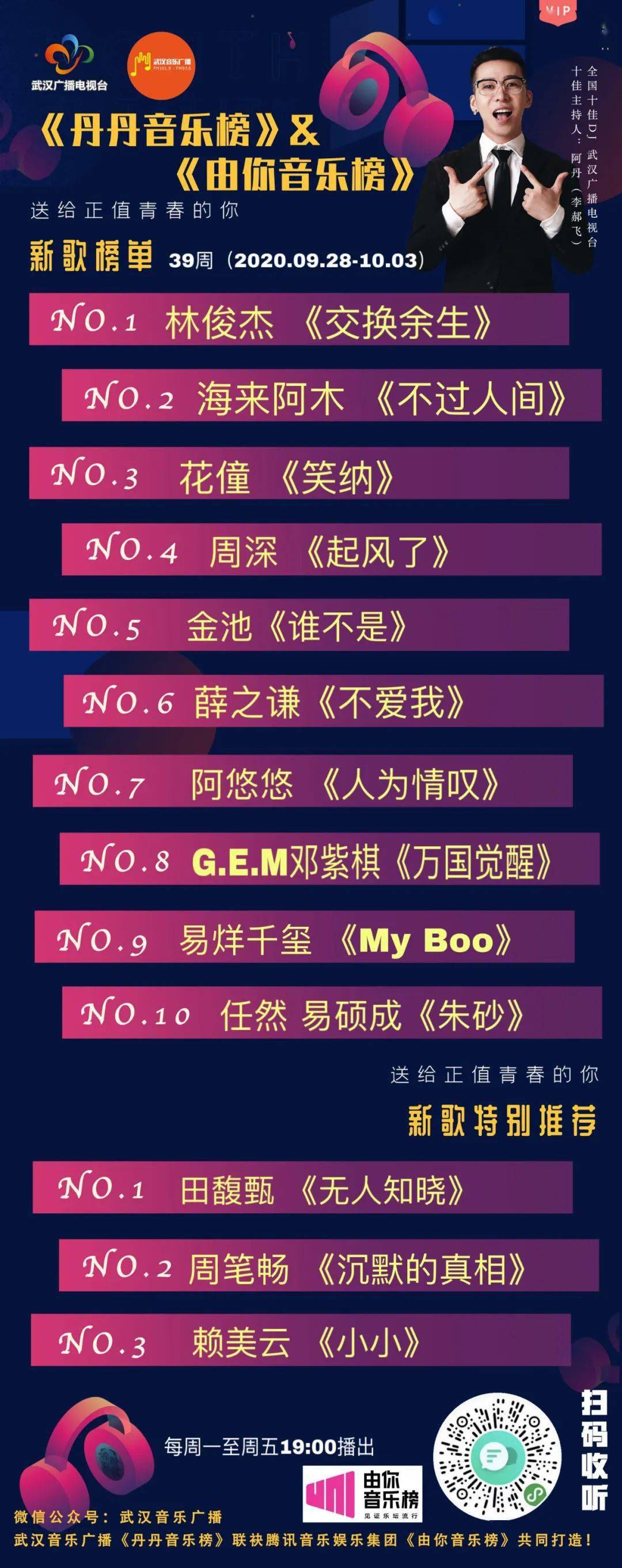 音乐周排行榜_《丹丹音乐榜》第39周一周榜单来啦!