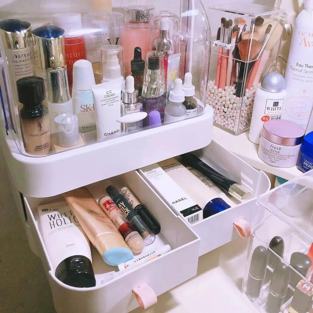 化妆品|好看又实用的化妆品收纳盒~防尘防水大容量,这才是梳妆台该有的样子!
