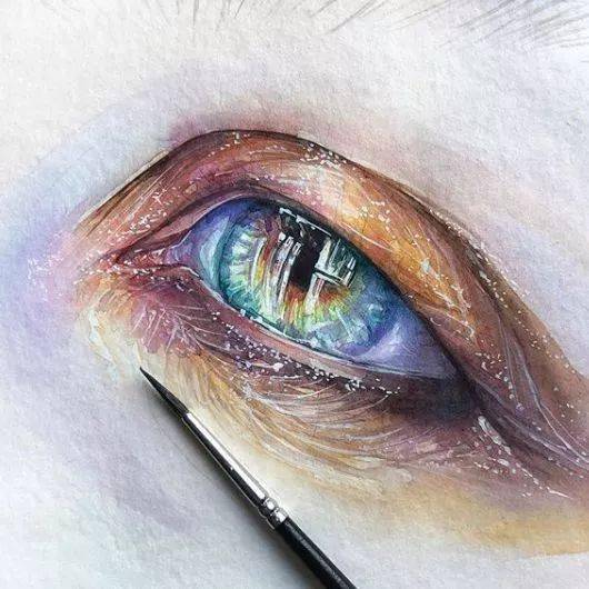 水彩|沉迷眼睛刻画的小伙伴看过来！Lina的水彩人物肖像步骤统统分享给你！