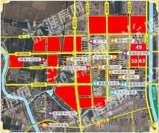 土地位置:濉溪县202省道西,闸河西路南 ◆土地用途:城镇住宅用地