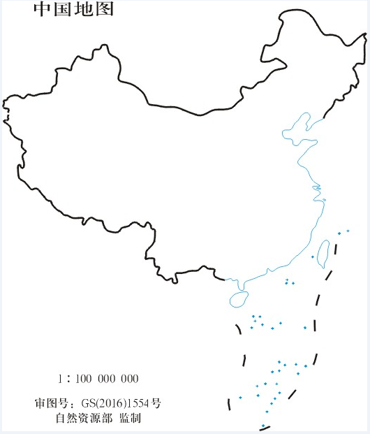 把中国疆域作为一个整体表示的中国地图