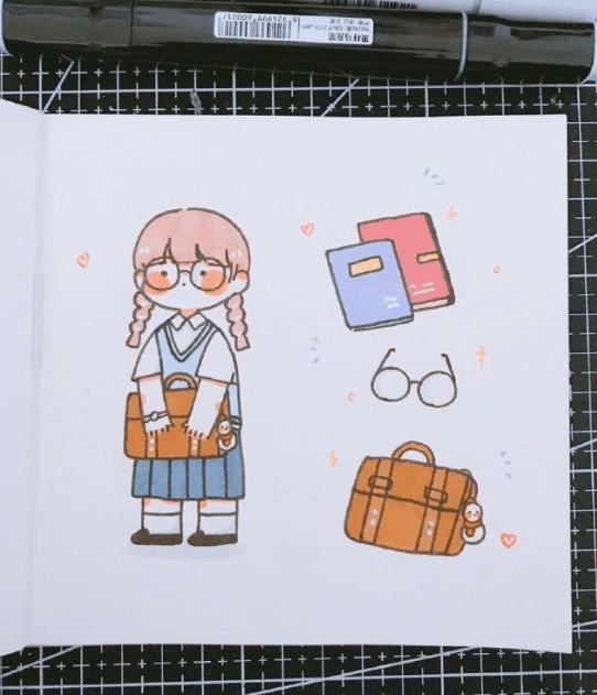 【手绘】简笔人物:萌系少女穿搭