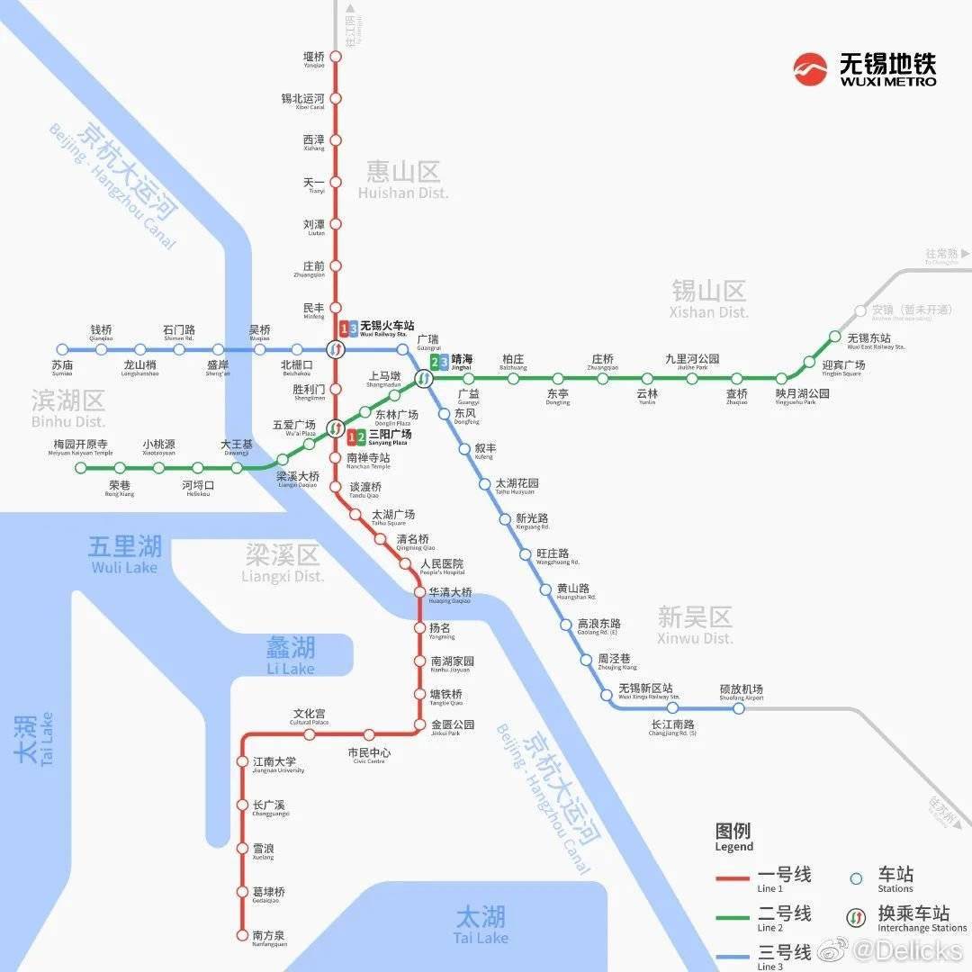 分别与后期规划线路换乘) 3号线的竣工验收也意味着 无锡地铁线网 自