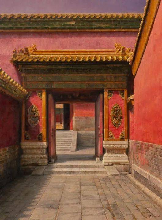 故宫建于明朝,明朝尚赤,赤是吉祥尊贵的代名词,所以用了赤做宫墙之色.