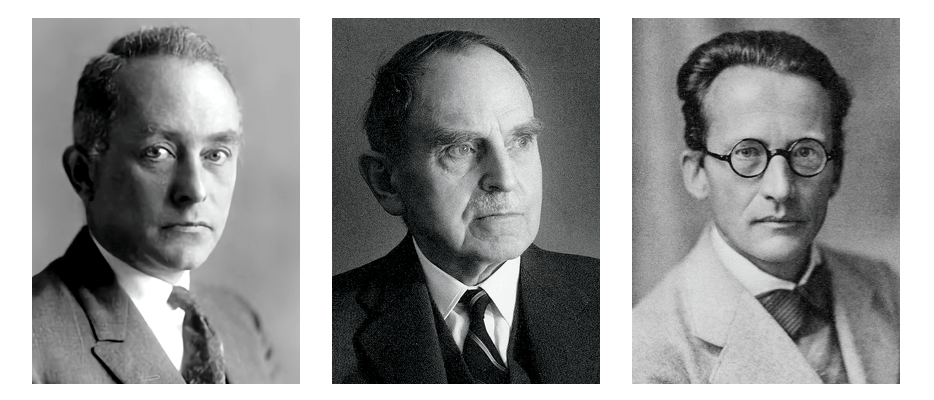 马克斯·玻恩(左),奥托·哈恩(中)和埃尔温·薛定谔(右)量子力学之父