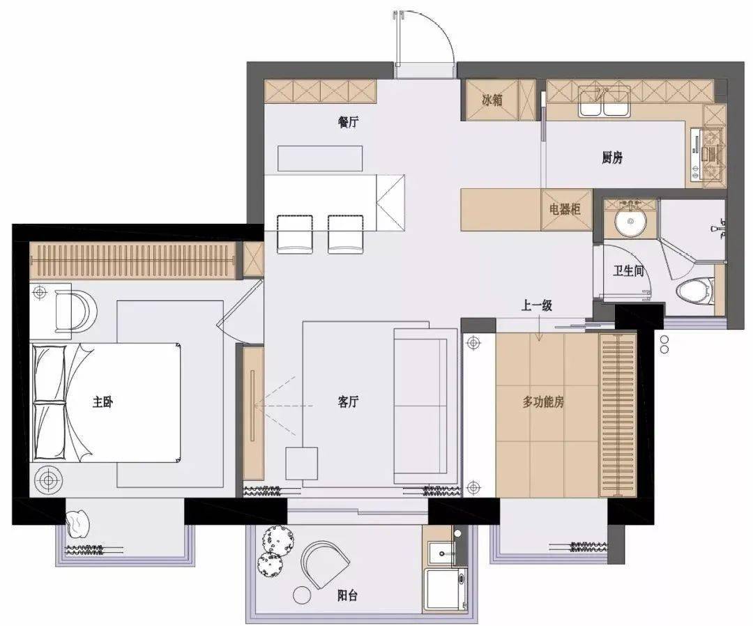 小居今天分享一套70平的现代北欧风的小户型装修案例,作为婚房设计