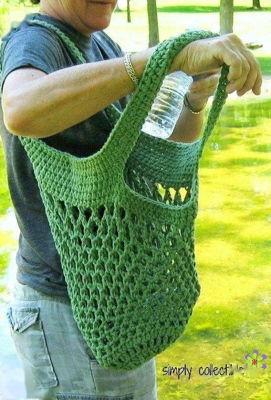 毛线|用剩余的毛线钩了几个购物网袋，出门真是好用极了！