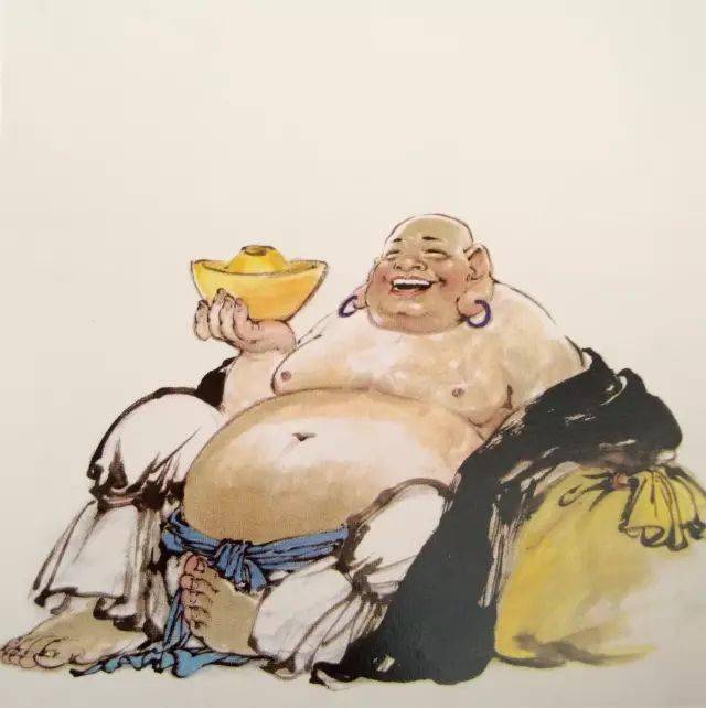 布袋和尚图》 宋法常纸本水墨纵96.7厘米横41.5厘米僧法常, 号牧