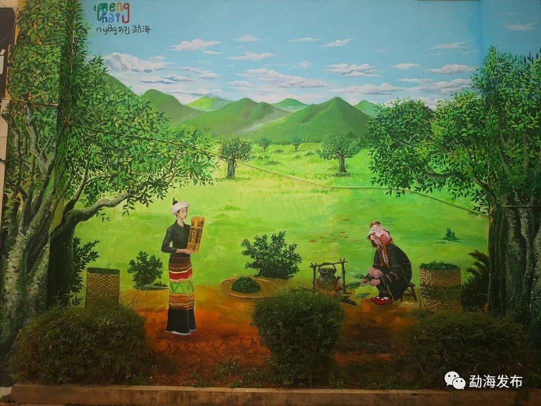 苏醒在墙上的勐海茶61勐海味点亮文艺颜值