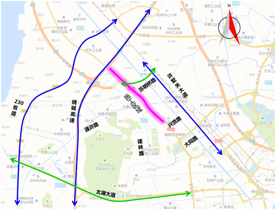 到达性交通◆望亭往通安方向:请从230省道——通浒路绕行◆通安往望亭