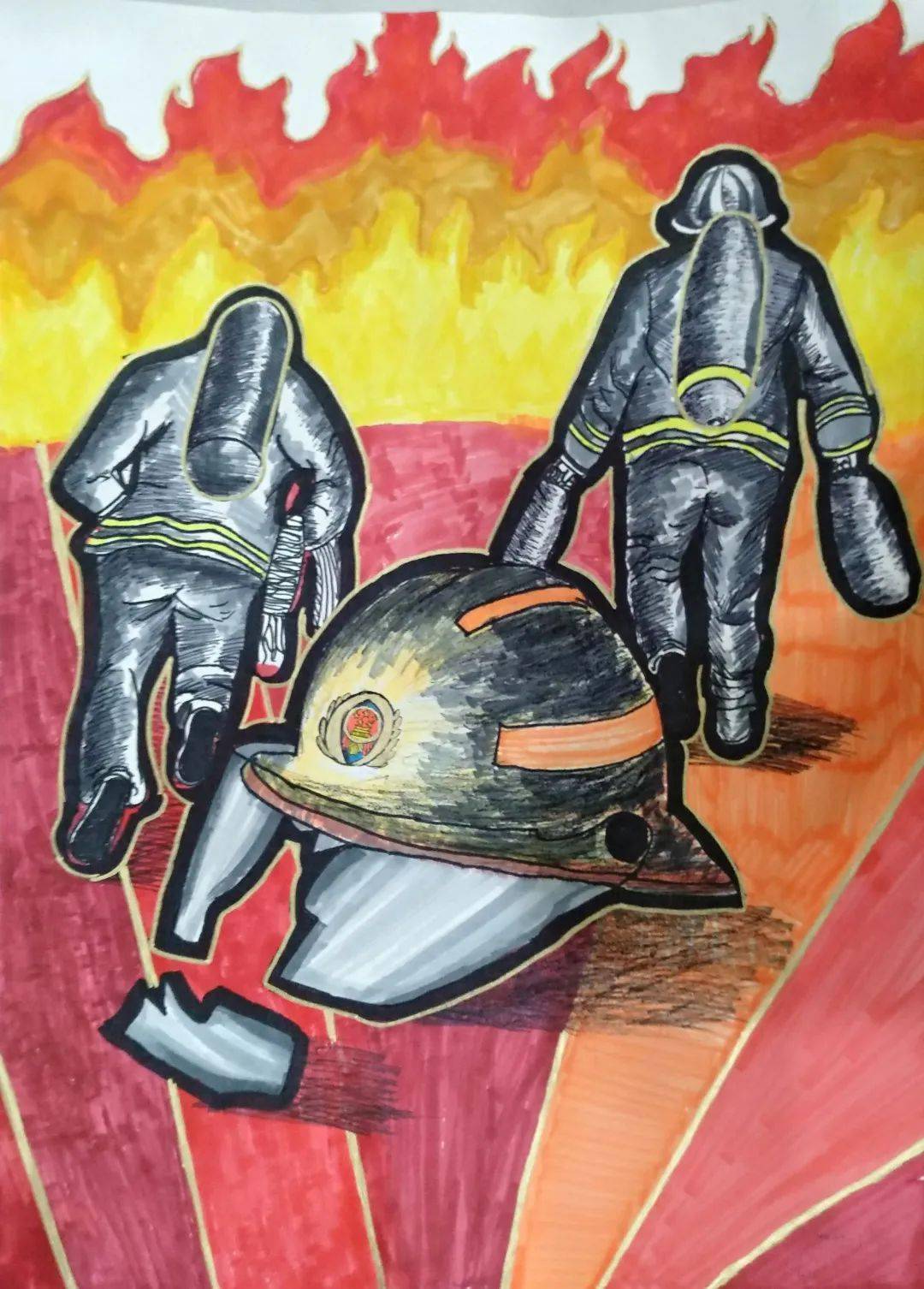 精彩的创意  孩子们用一幅幅生动的画作 描绘出心目中的"消防安全"