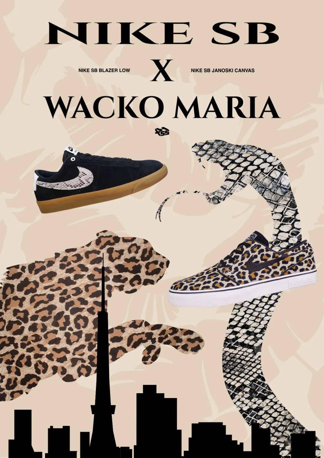 XH55限量发售#【 Nike SB Janoski CNVS OG x WACKO MARIA 